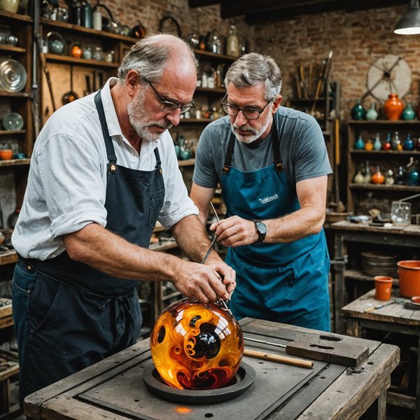 Où apprendre les techniques de soufflage de verre à Murano, Italie ?